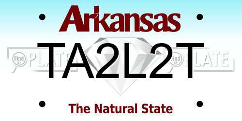 TA2L2T Arkansas License Plate