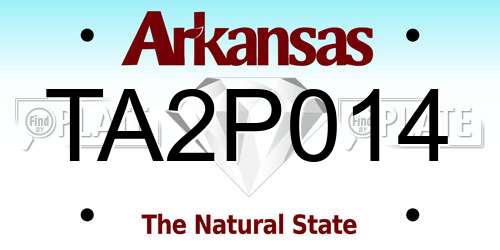 TA2P014 Arkansas License Plate