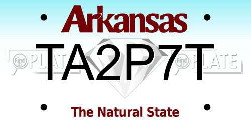TA2P7T Arkansas License Plate