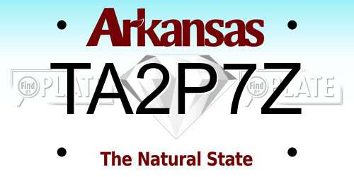 TA2P7Z Arkansas License Plate