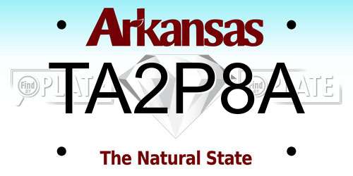 TA2P8A Arkansas License Plate