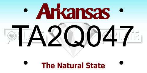 TA2Q047 Arkansas License Plate