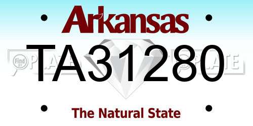TA31280 Arkansas License Plate
