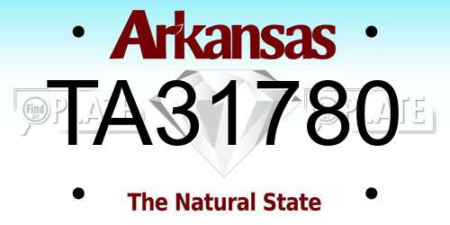 TA31780 Arkansas License Plate