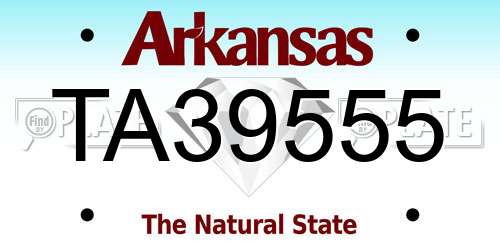 TA39555 Arkansas License Plate