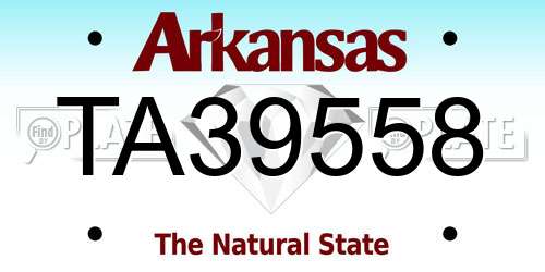 TA39558 Arkansas License Plate