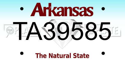 TA39585 Arkansas License Plate