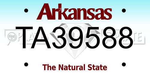 TA39588 Arkansas License Plate