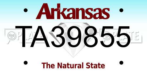 TA39855 Arkansas License Plate