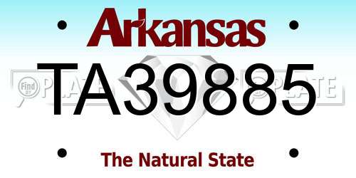 TA39885 Arkansas License Plate