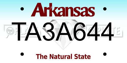 TA3A644 Arkansas License Plate
