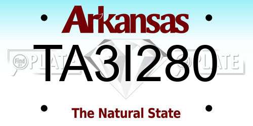 TA3I280 Arkansas License Plate