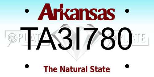TA3I780 Arkansas License Plate
