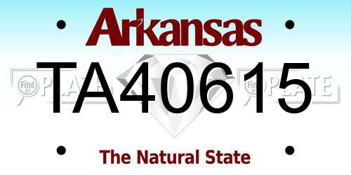 TA40615 Arkansas License Plate