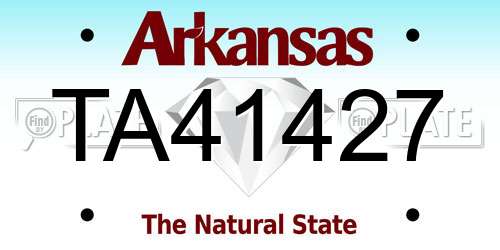 TA41427 Arkansas License Plate
