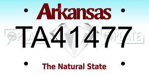 TA41477 Arkansas License Plate