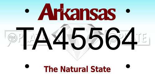 TA45564 Arkansas License Plate