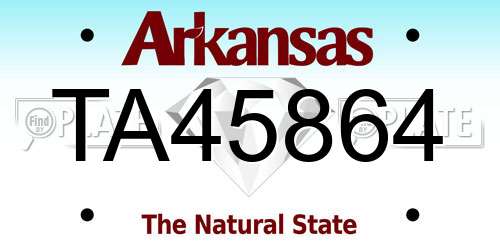 TA45864 Arkansas License Plate