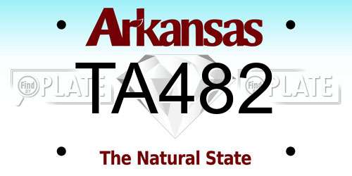 TA482 Arkansas License Plate