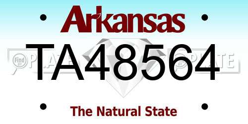TA48564 Arkansas License Plate