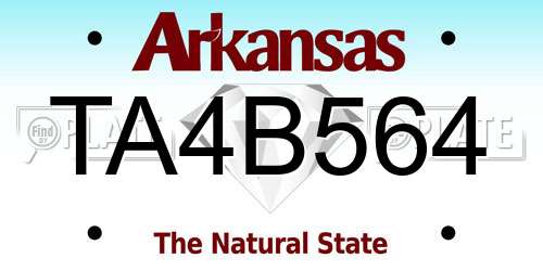 TA4B564 Arkansas License Plate