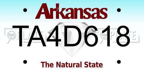 TA4D618 Arkansas License Plate