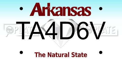 TA4D6V Arkansas License Plate