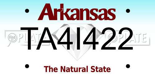 TA4I422 Arkansas License Plate