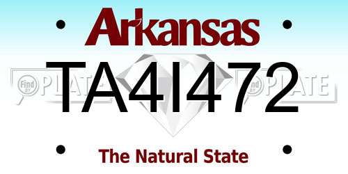 TA4I472 Arkansas License Plate
