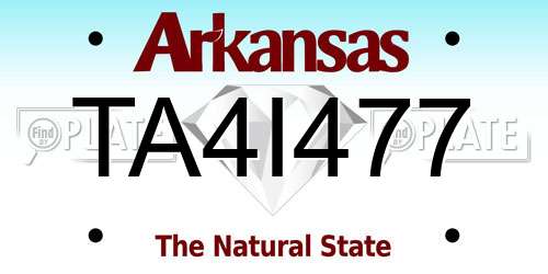 TA4I477 Arkansas License Plate