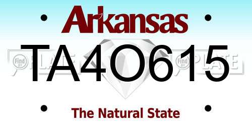 TA4O615 Arkansas License Plate