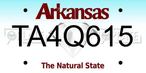 TA4Q615 Arkansas License Plate
