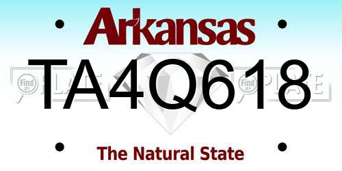 TA4Q618 Arkansas License Plate