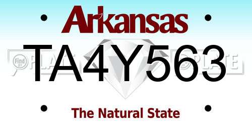 TA4Y563 Arkansas License Plate
