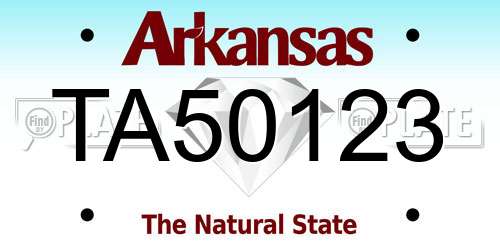 TA50123 Arkansas License Plate