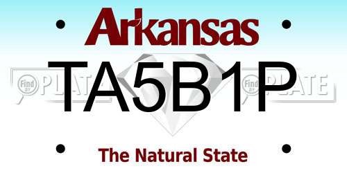 TA5B1P Arkansas License Plate