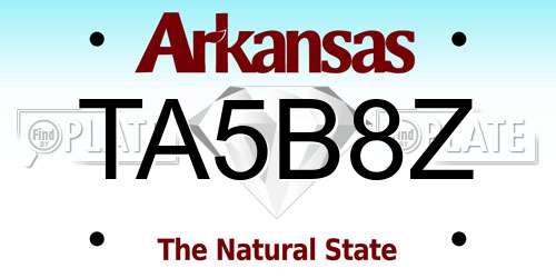TA5B8Z Arkansas License Plate