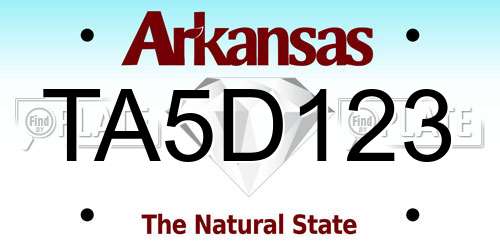 TA5D123 Arkansas License Plate