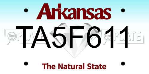 TA5F611 Arkansas License Plate