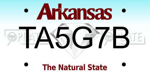 TA5G7B Arkansas License Plate