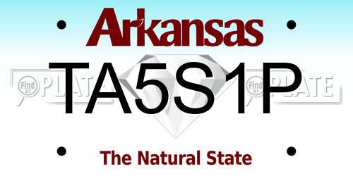 TA5S1P Arkansas License Plate