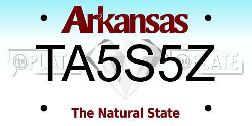 TA5S5Z Arkansas License Plate