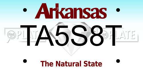 TA5S8T Arkansas License Plate
