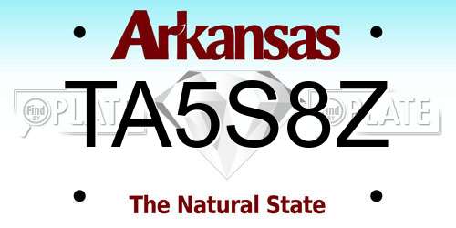 TA5S8Z Arkansas License Plate