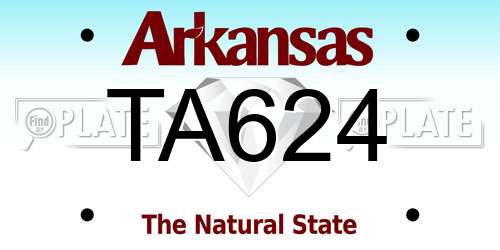 TA624 Arkansas License Plate