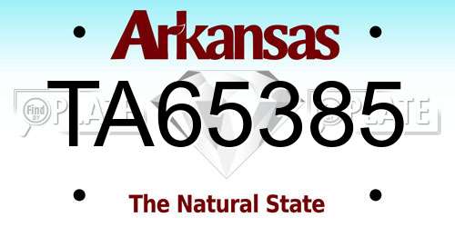 TA65385 Arkansas License Plate