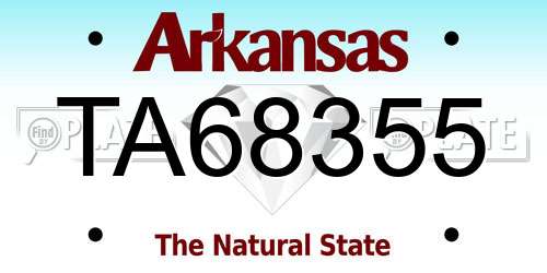 TA68355 Arkansas License Plate