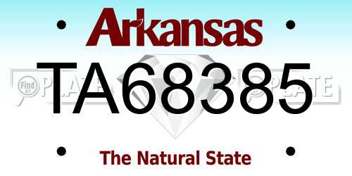TA68385 Arkansas License Plate