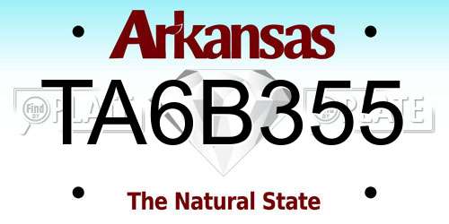 TA6B355 Arkansas License Plate