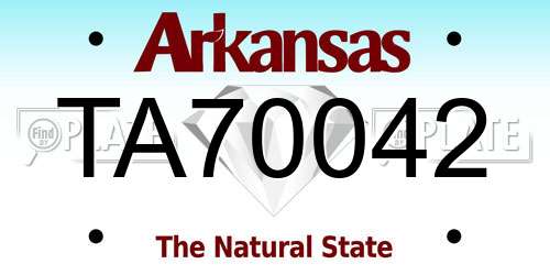 TA70042 Arkansas License Plate